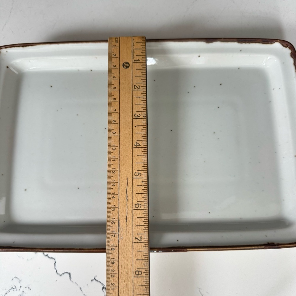 Earthstone Rust Brown Rectangular Serving Platter Plate 11” - Picture 3 of 3